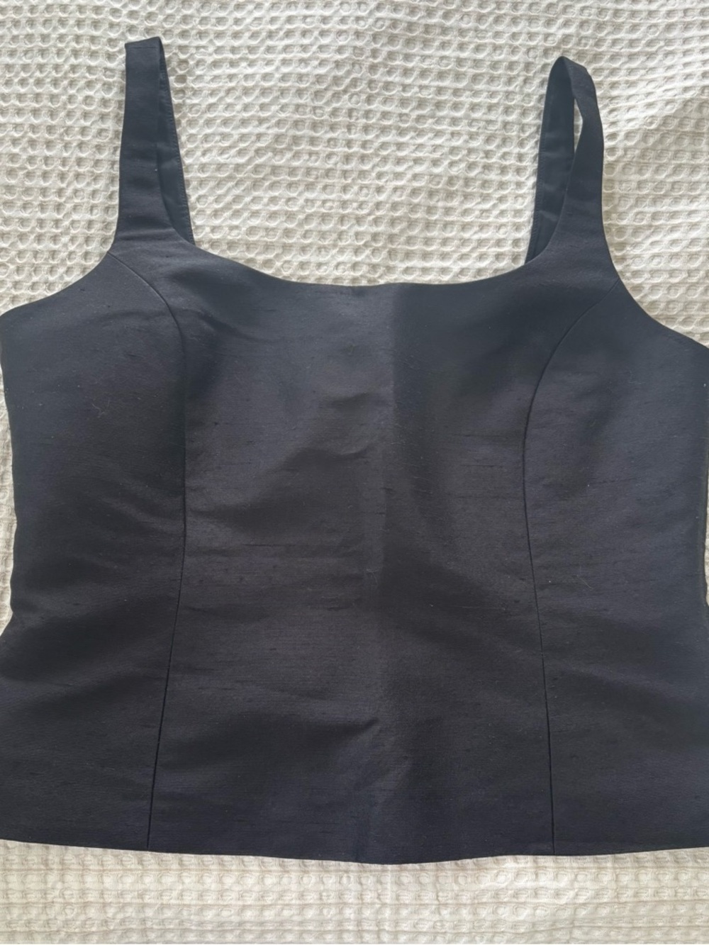 Simple Black Square-Neck Tank Top